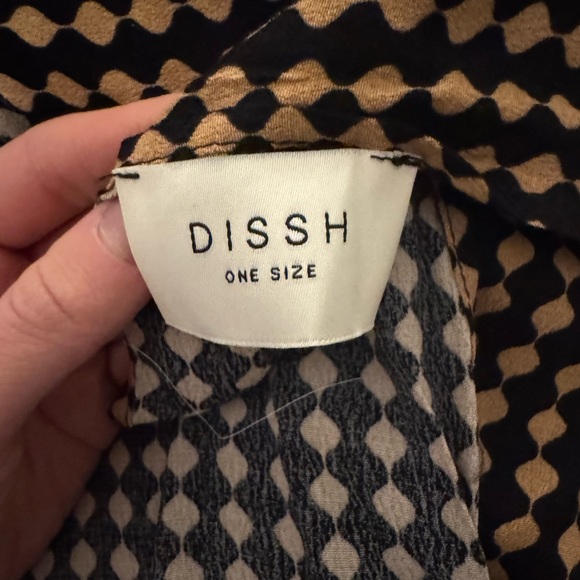 DISSH Black and Tan Scarf Top - Picture 2 of 3